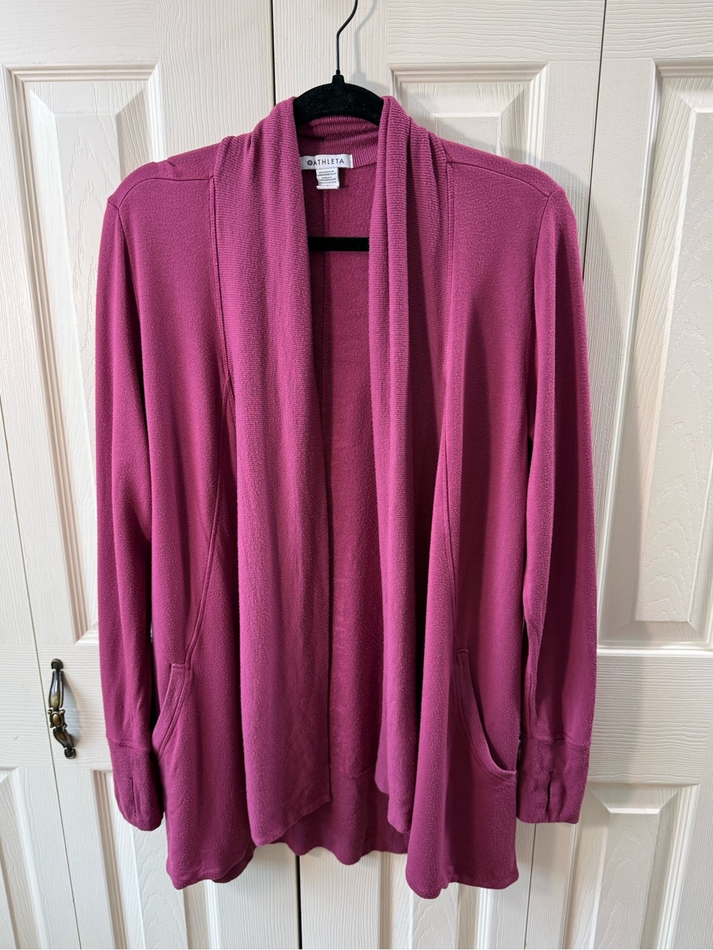 Athleta Pranayama Wrap Cardigan Berry Pink Womems Size Large